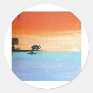 Morgendämmerung_ElephantAngebotGebete_AnjaliSanghi Runder Aufkleber