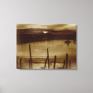 Morgendämmerung in der Lagune überwölbte Canvas Leinwanddruck