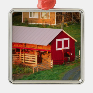 Morgendliche Aufgaben auf dem Bauernhof. USA, Verm Ornament Aus Metall