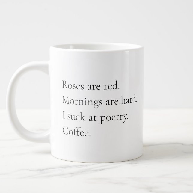 Morgendliche Poesie Jumbo-Tasse (Links)