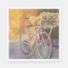 MORGENFAHRRADMONOGRAMM-PARTY SERVIETTE