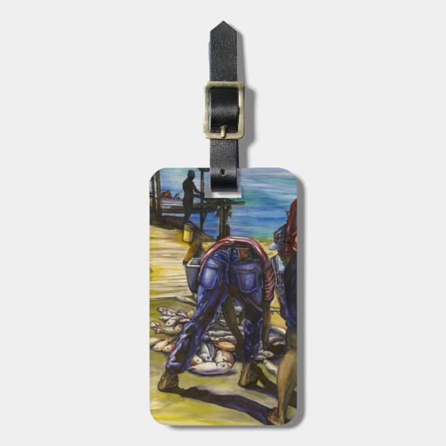 Morgenfang, Harbour Island, Bahamas Gepäckanhänger (Vorderseite vertikal)