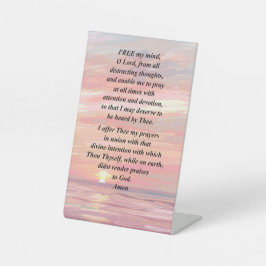 Morgengebet auf einem Schild der Höhle