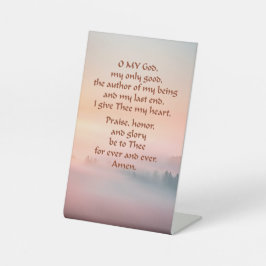 Morgengebet auf einem Schild der Höhle