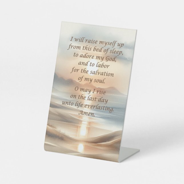 Morgengebet auf einem Schild der Höhle (Vorderseite)