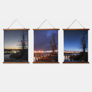 Morgengrauen Wandteppich Mit Holzrahmen