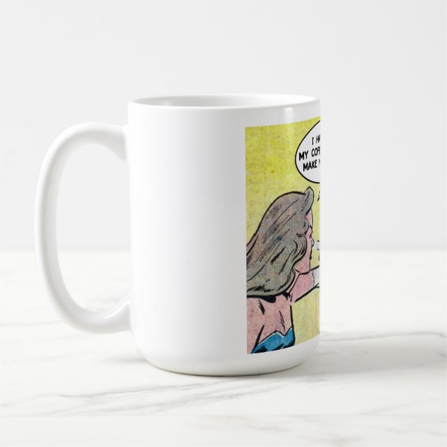 Morgenkaffee Drinkers Funny Comic Strip Kaffeetasse (Links)