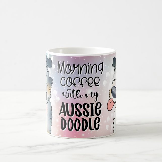 Morgenkaffee mit meinem Aussie Doodle Kaffeetasse (Mittel)