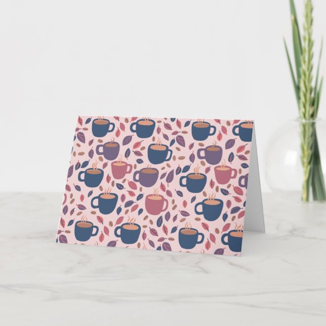 Morgenkaffee Niedlich farbenfroh rosa Muster CUSTO Karte (Vorderseite)