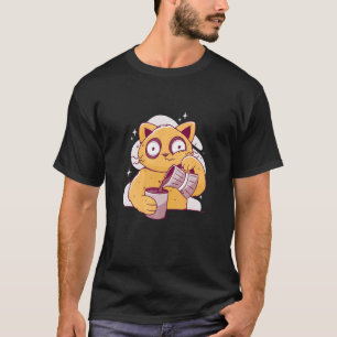 Morgenkaffee schläfrige Katze T-Shirt