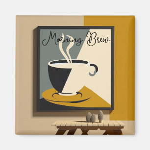 Morgenkaffee-Wecker-Dekor Magnet