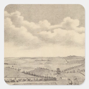 Morgenlandschaft, JD-Flüsse Quadratischer Aufkleber