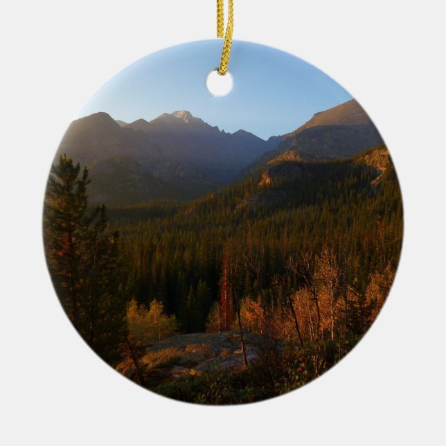 Morgenlicht auf den Rocky Mountains im Herbst Keramik Ornament (Vorne)