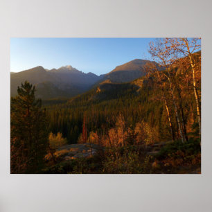 Morgenlicht auf den Rocky Mountains im Herbst Poster