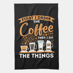 Morgenmotivation Boost - Mantra für Kaffeeliebhabe Geschirrtuch