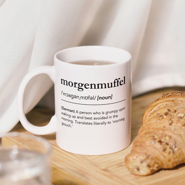 Morgenmuffel Definition Funny German Word Modern Kaffeetasse (Von Creator hochgeladen)