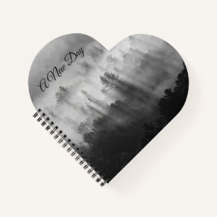 Morgennebel auf dem Berg - Notebook Notizbuch