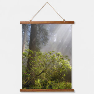 Morgennebel auf Rhododendron Wandteppich Mit Holzrahmen