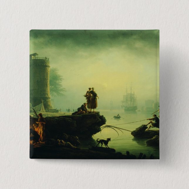 Morgennebel auf See von Joseph Vernet  Button (Vorderseite)