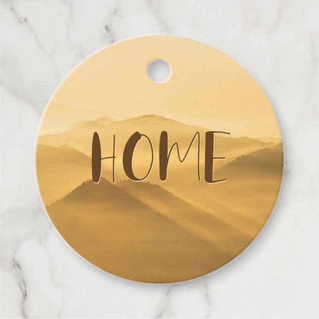 Morgennebel Goldschichten Sonnenaufgang Zuhause Zi Geschenkanhänger (Vorderseite)