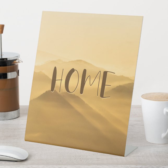 Morgennebel Goldschichten Sonnenaufgang Zuhause Zi Sockelschild (In Situ)