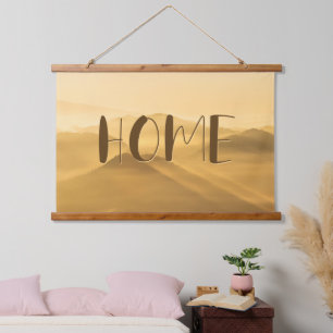 Morgennebel Goldschichten Sonnenaufgang Zuhause Zi Wandteppich Mit Holzrahmen