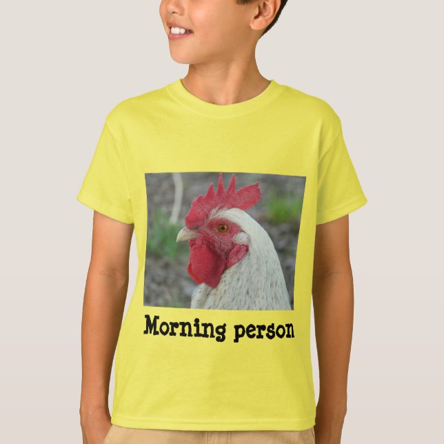 Morgenpersonenjunger hahn T-Shirt (Vorderseite)