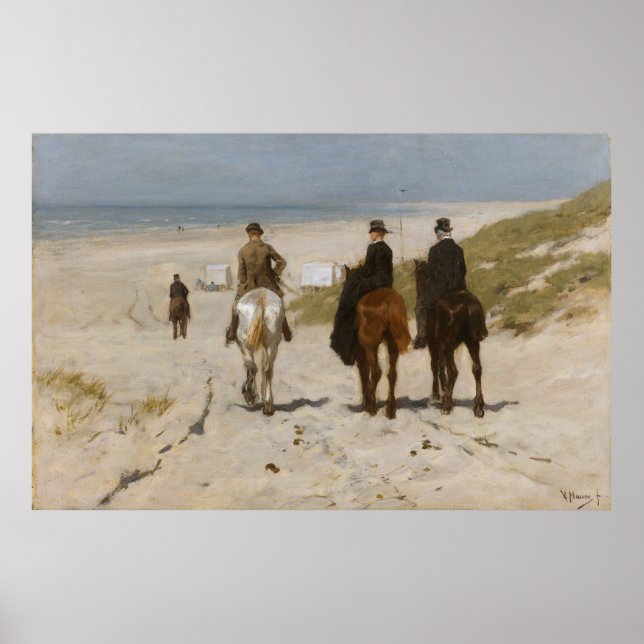 Morgenreiten am Strand - Anton Mauve Poster (Vorne)