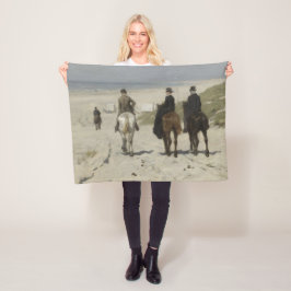 Morgenreiten am Strand (von Anton Mauve) Fleecedecke