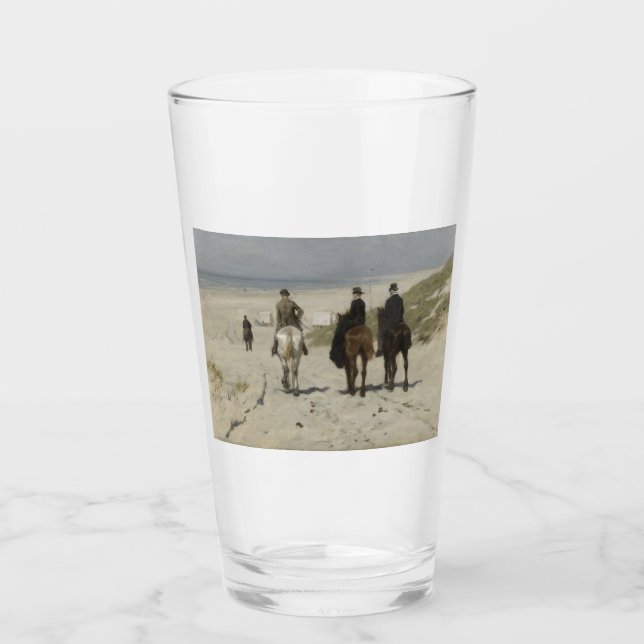 Morgenreiten am Strand (von Anton Mauve) Glas (Vorderseite)