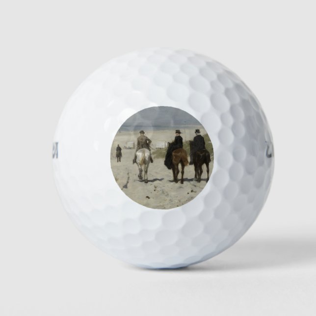Morgenreiten am Strand (von Anton Mauve) Golfball (Vorderseite)