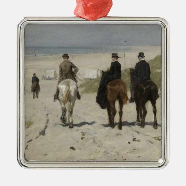 Morgenreiten am Strand (von Anton Mauve) Ornament Aus Metall (Vorne)