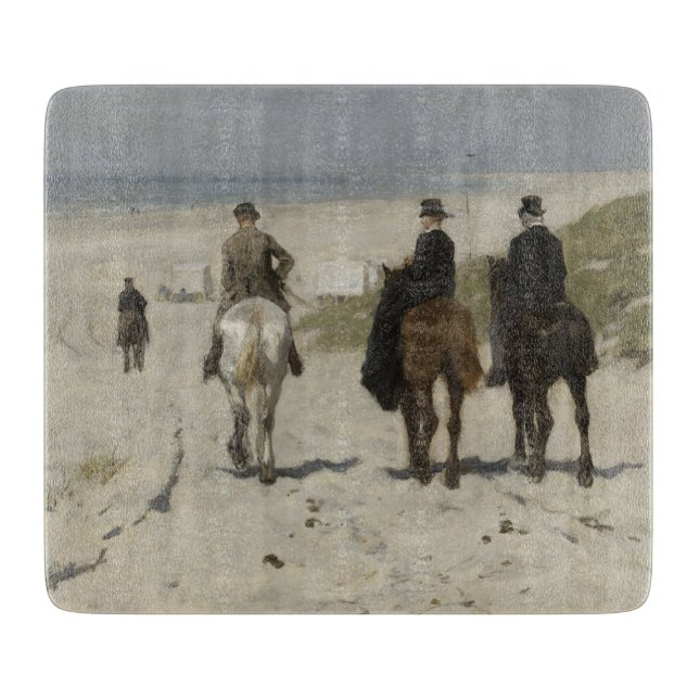 Morgenreiten am Strand (von Anton Mauve) Schneidebrett (Vorderseite)