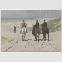 Morgenreiten am Strand (von Anton Mauve) Seidenpapier
