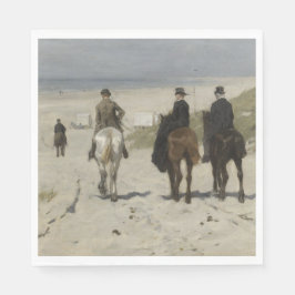 Morgenreiten am Strand (von Anton Mauve) Serviette