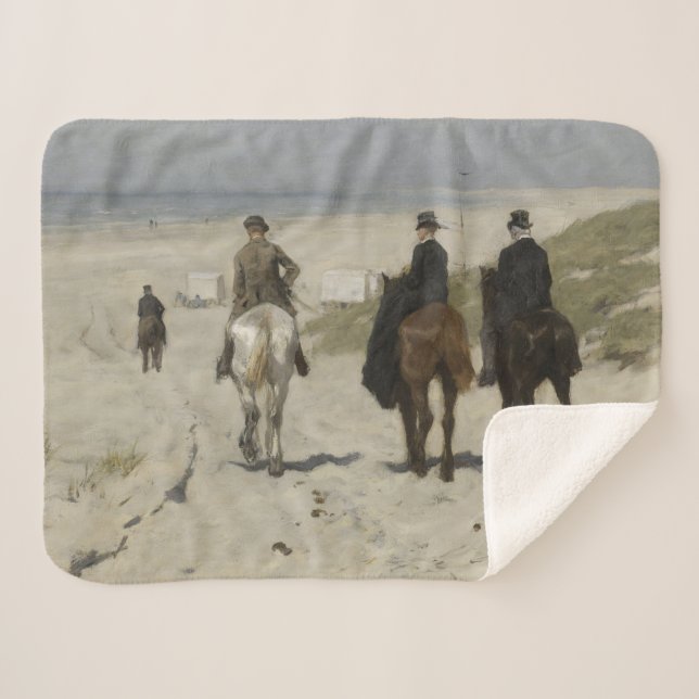 Morgenreiten am Strand (von Anton Mauve) Sherpadecke (Vorderseite (Horizontal))