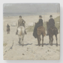 Morgenreiten am Strand (von Anton Mauve) Steinuntersetzer