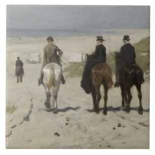 Morgenritt am Strand (von Anton Mauve) Fliese