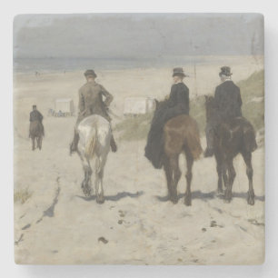 Morgenritt am Strand (von Anton Mauve) Steinuntersetzer