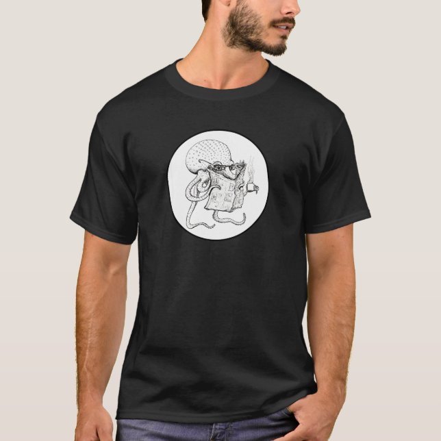 Morgenroutine - Der Oktopus liest die Zeitung  T-Shirt (Vorderseite)