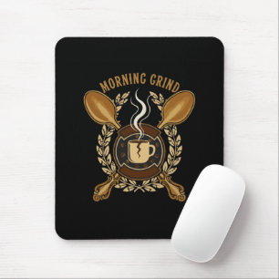 Morgenroutine   Vintage Retro Kaffee Liebhaber Emb Mousepad