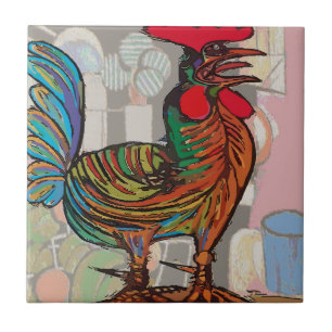 Morgenruf, Rooster, Tile Fliese