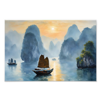 Morgenruhe in Ha Long Bay Fotodruck