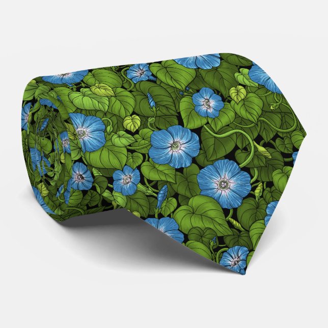 Morgenruhm in Blau und Grün Krawatte (Gerollt)