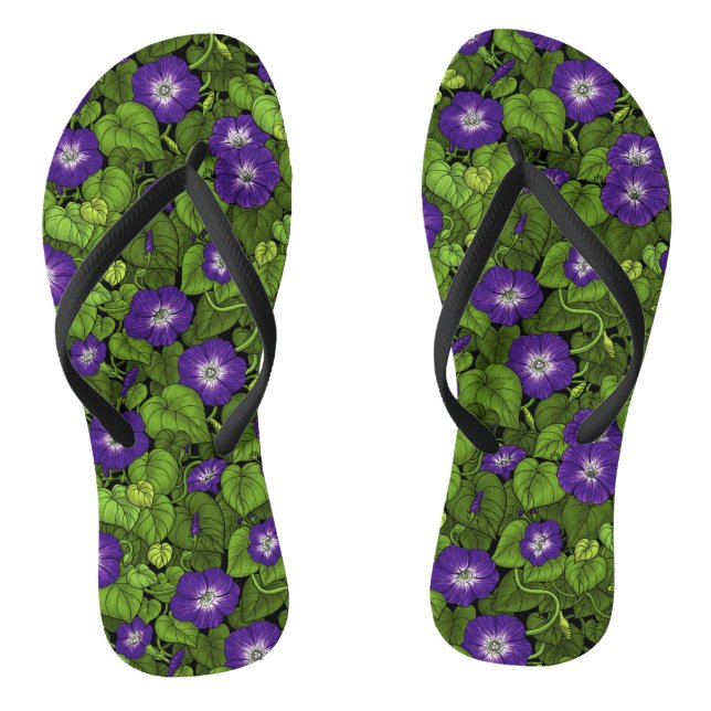 Morgenruhm in lila und grün flip flops (Fußbett)
