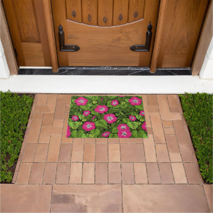 Morgenruhm in Rosa und Grün Fußmatte