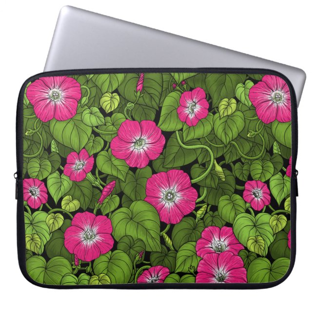 Morgenruhm in Rosa und Grün Laptopschutzhülle (Vorderseite)