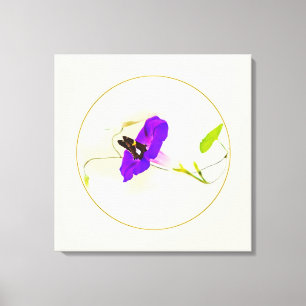 Morgenruhm und Schmetterling Leinwanddruck