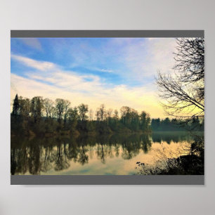 Morgens am Willamette River, Oregon Poster