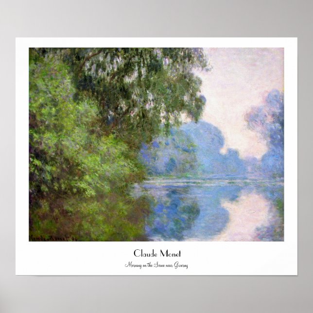 Morgens an der Seine bei Giverny Claude Monet Poster (Vorne)